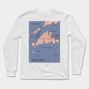 Martha's Vineyard weather map Long Sleeve T-Shirt